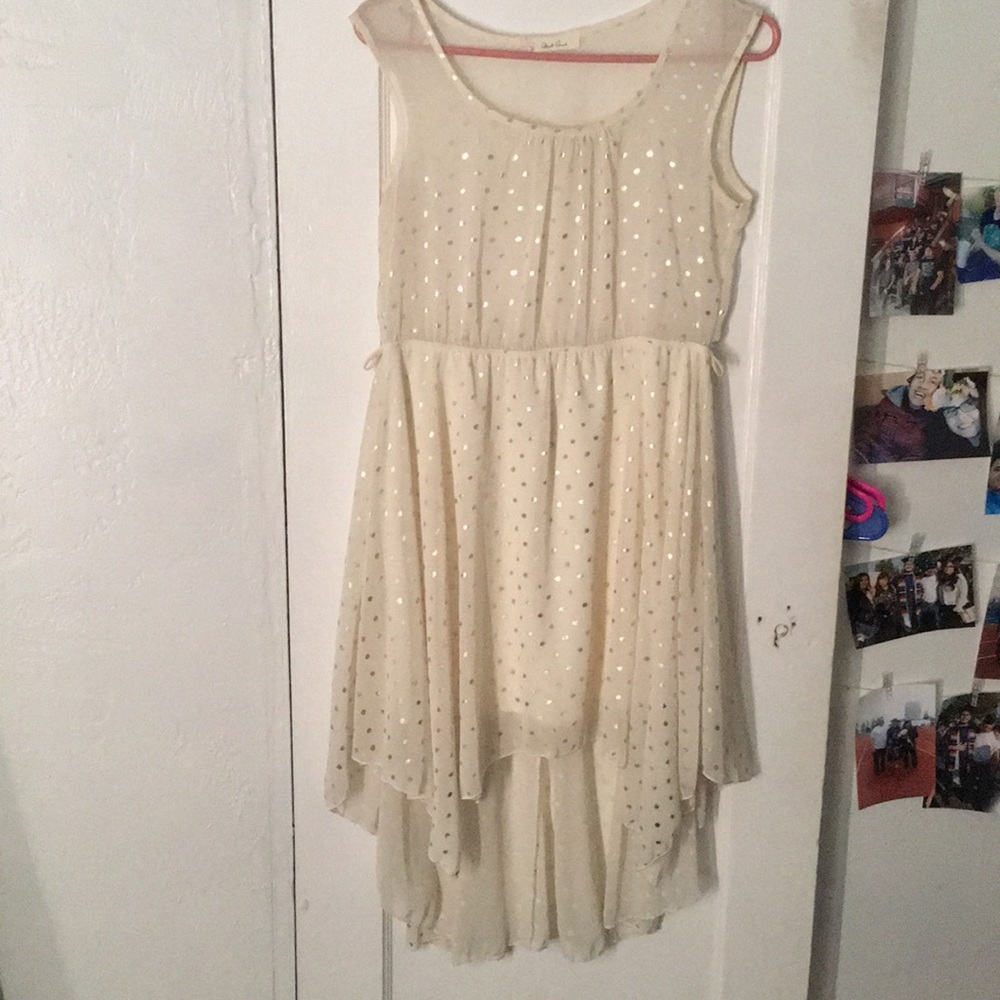 Cream high low dress